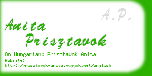 anita prisztavok business card